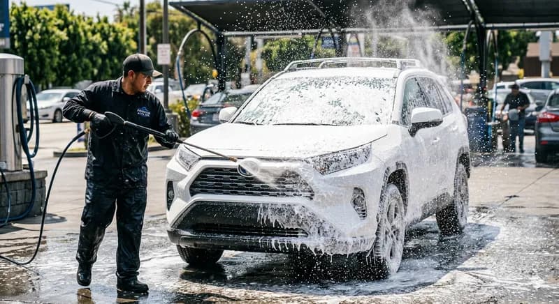 Carro a ser lavado à mão
